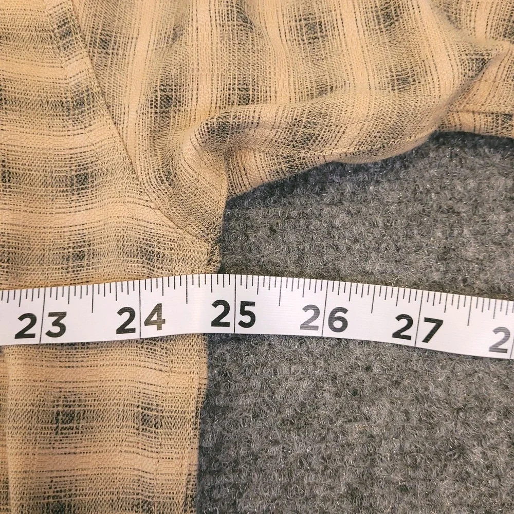 North Face Hiking‎ Shirt Men L Button Up Plaid Nylon Blend Pleated Dual Pocket